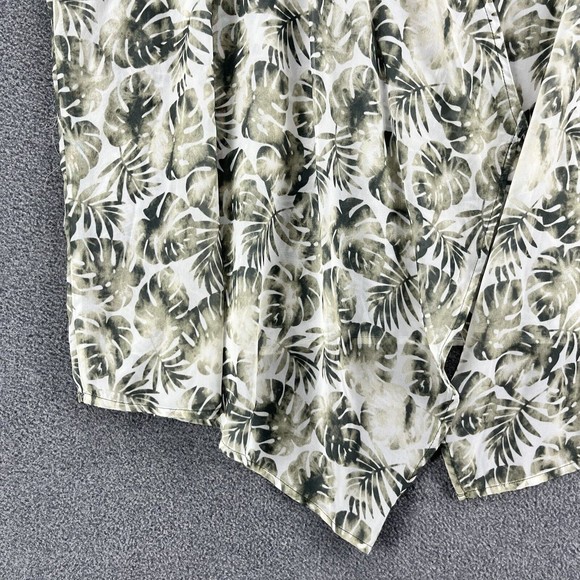 Womens cardigan Lightweight Top Plus Size white green Floral sheer Sleeveless - Picture 6 of 11